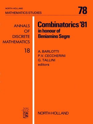 cover image of Combinatorics '81